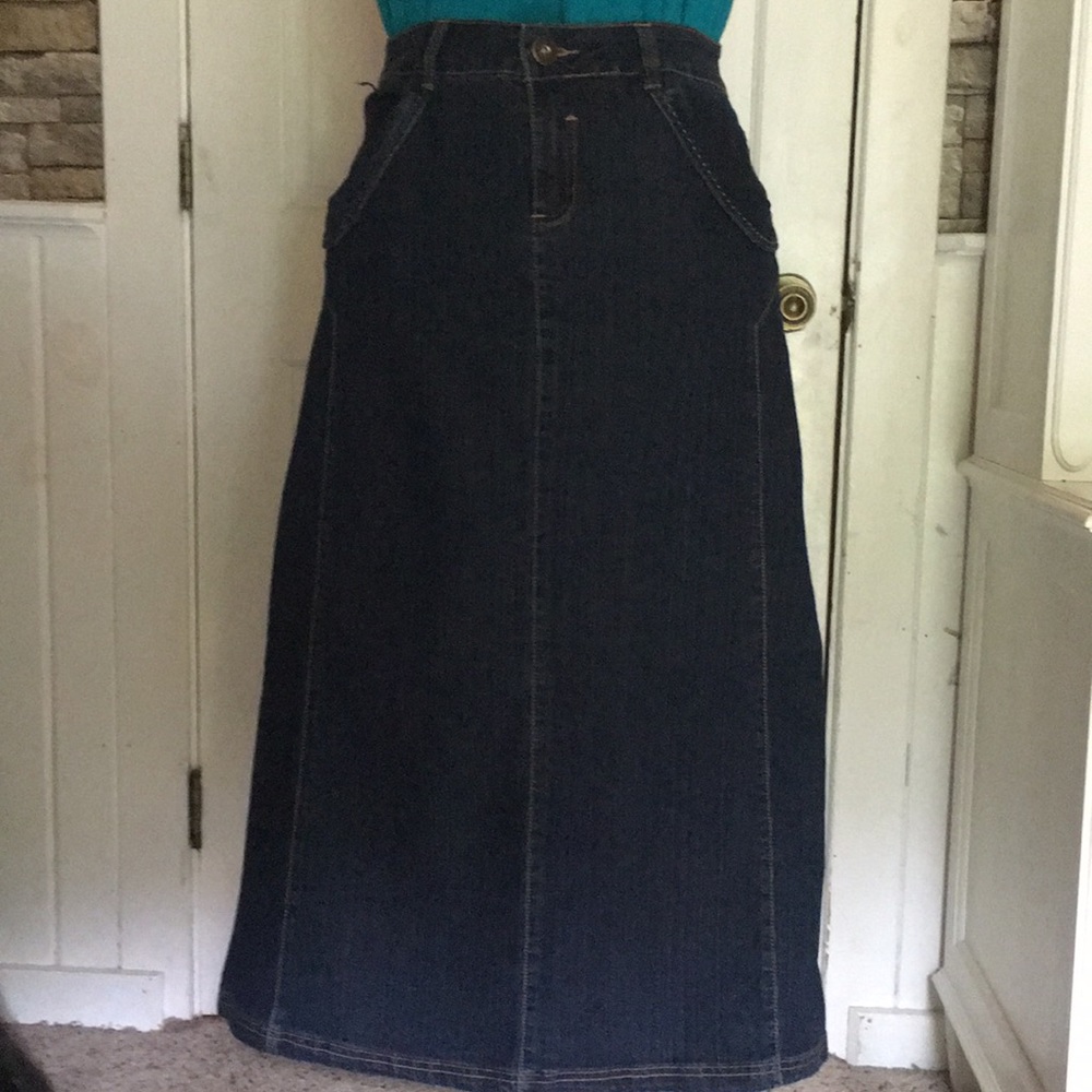Cato long denim maxi skirt